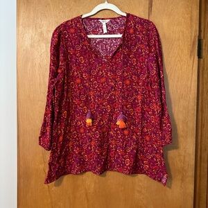 Matilda Jane Red and Orange Floral Tunic